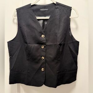 Black Linen vest